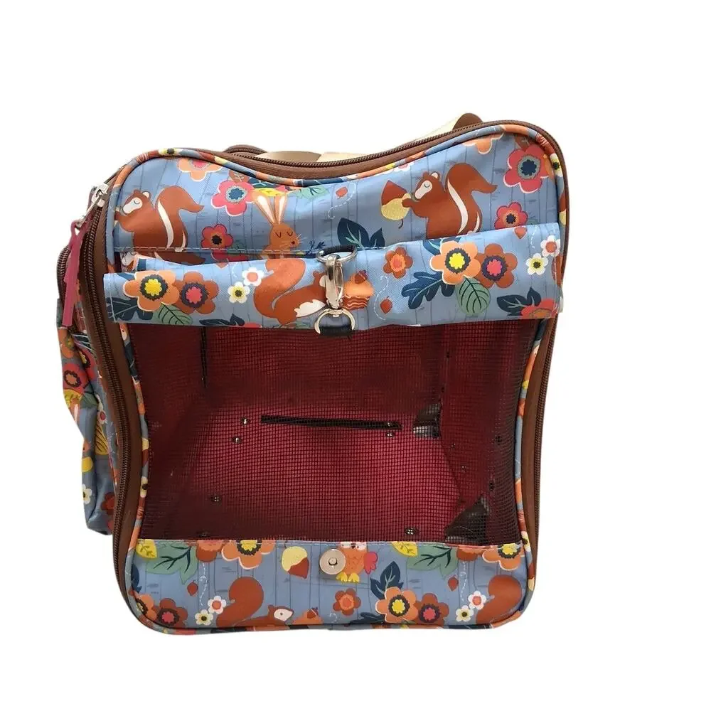 LILY BLOOM Travel PET CARRIER Roller SM/MED Forest Squirrel